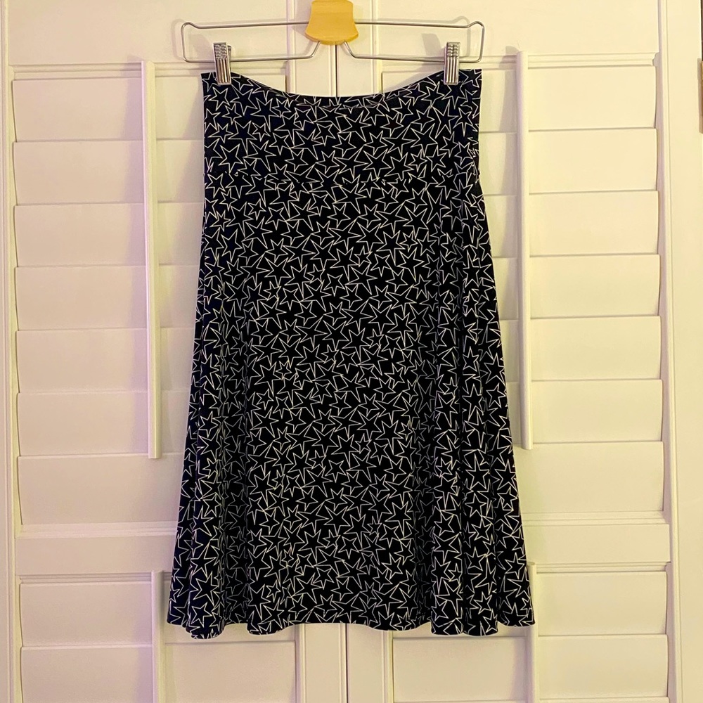 Lularoe Skirt, Black and White Star Print, size small